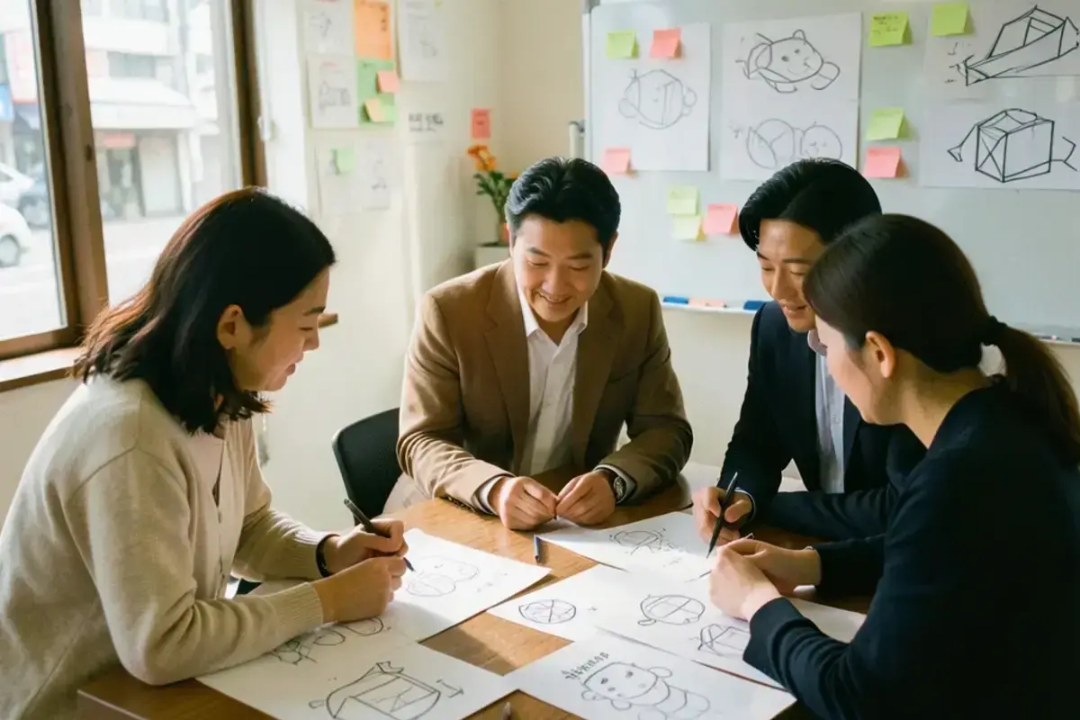 チームで議論する様子